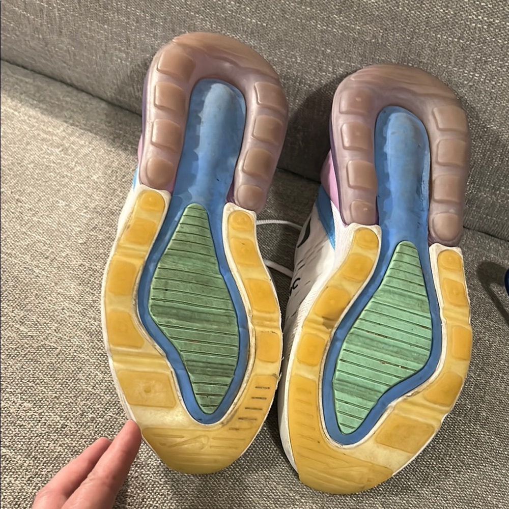 Nike Air Max 270 White with Orange and Blue Accents - Picture 6 of 9